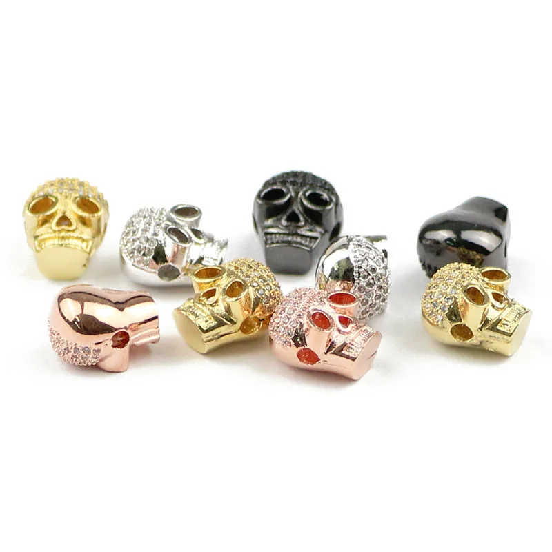 Белые циркониевые бусины в форме черепа аксессуары металлические медные