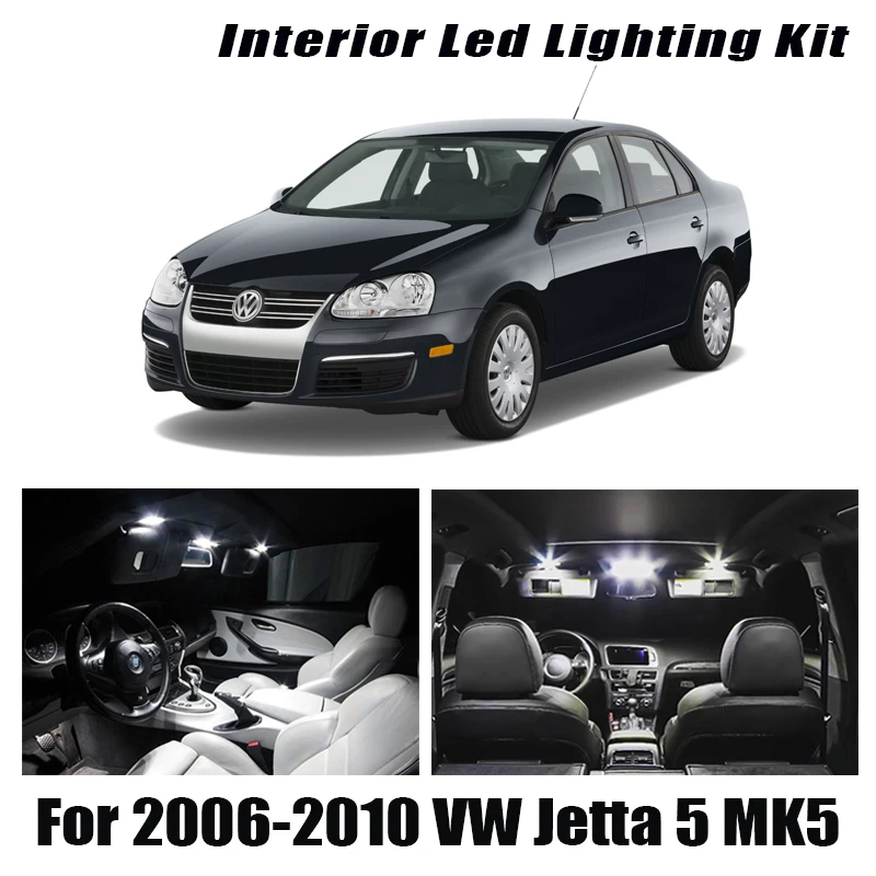 

14 Bulbs White Canbus Interior LED Car Reading Light Kit Fit For 2006 2007 2008 2009 2010 VW Jetta 5 MK5 Map Dome Trunk Lamp