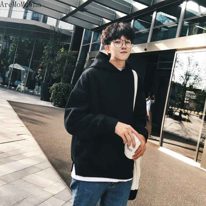 

AreMoMuWha 2019 Autumn Men's Hooded Port Wind Korean Version of The Trend Hip Hop Looses S-5XL Lovers Jacket Mens HoodiesQX1264