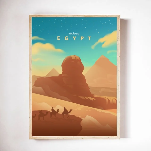 

Печать плаката чудеса Египта, домашнее настенное искусство, офисное настенное украшение, постер с картой штата, без рамки