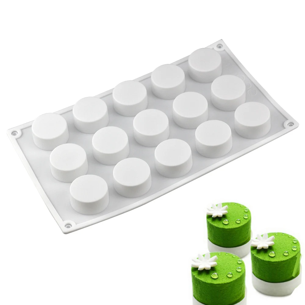 Силиконовая 3D форма 15 отверстий Форма цилиндра для торта выпечки кондитерских
