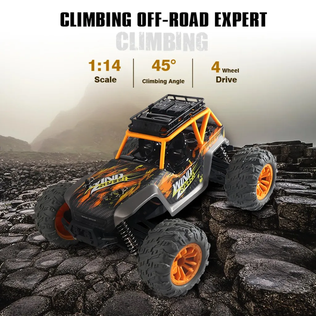

1:14 2.4ghz 4wd 36km/h Rc Alloy Truck Remote Control Car Off Road Rtr Yellow Remote Control Car Toys For Children Drop Shipping
