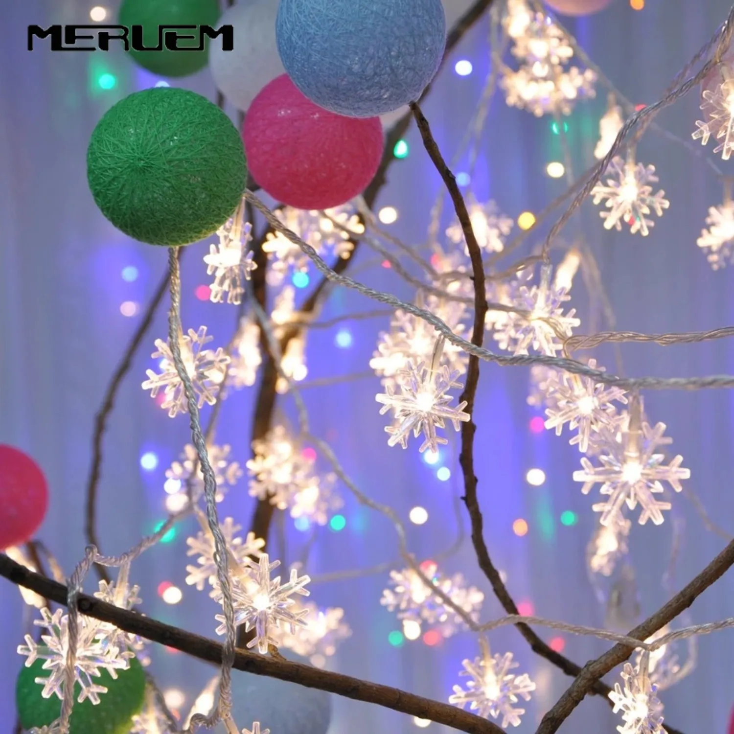 

Christmas Tree Snow Flakes LED String Fairy Light Xmas Party Home Wedding Garden Garland Christmas Led Party Supplies Lights