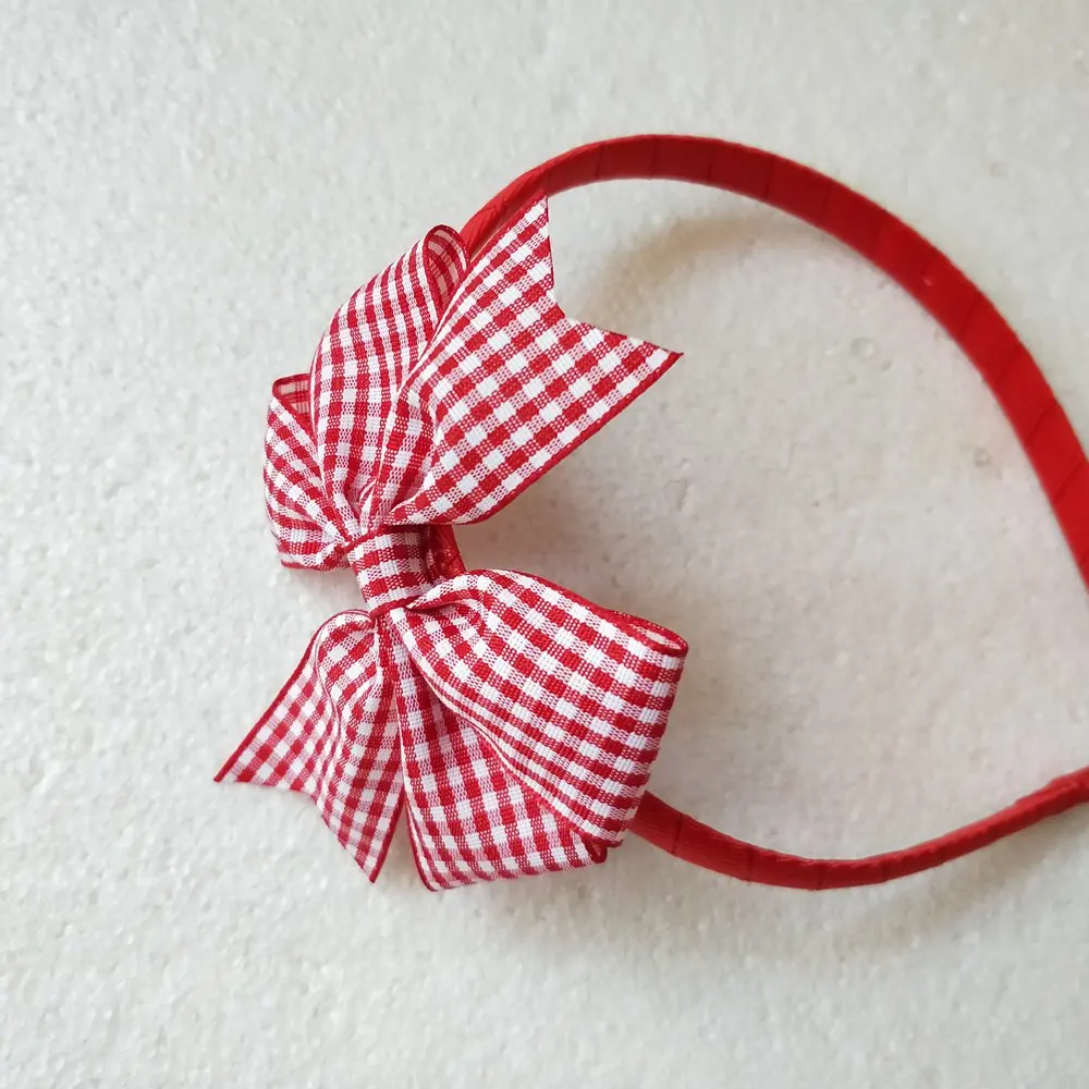 60 шт. пластиковые банты для волос в клетку с V-образным вырезом | Аксессуары одежды