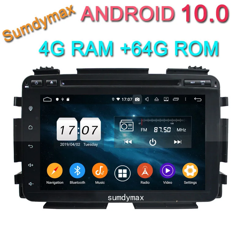 8-ядерный автомобильный dvd-радиоприемник 8 дюймов android 10 gps для Honda HRV VEZEL XRV с TDA 7851 PX5