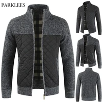 cotton zipper sweater coat men winter mens plus velvet warm thicken cardigan sweaters casual slim fit male knitwear pull homme