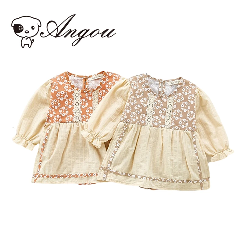 

Angou Autumn Newborn Baby Flower Dress Jumpsuit Toddler Girl Cotton Long Sleeve Romper Infant Baby Girls Jumpsuit One piece