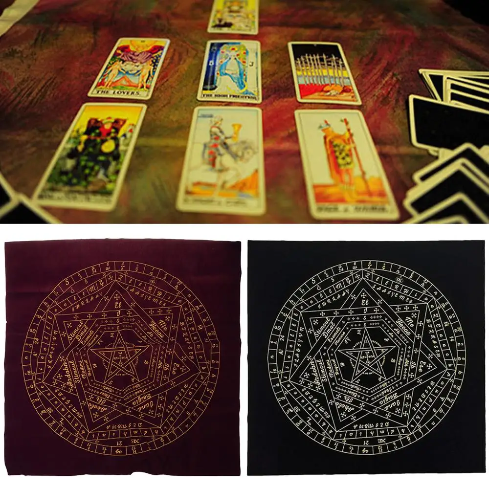 

Tarots Card Tablecloth Sigils of Elohim Mysterious Pattern Astrology Divination Altar Velvet Cloth Board Game Tarots Card