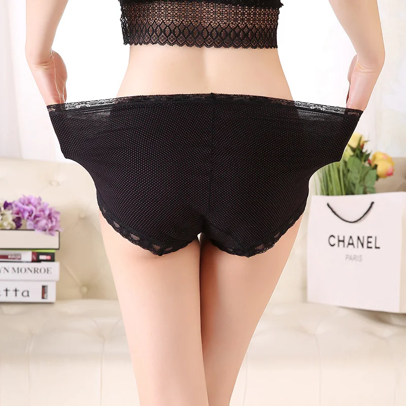Трусики с высокой талией женские хлопковые трусы сексуальные кружевные милые