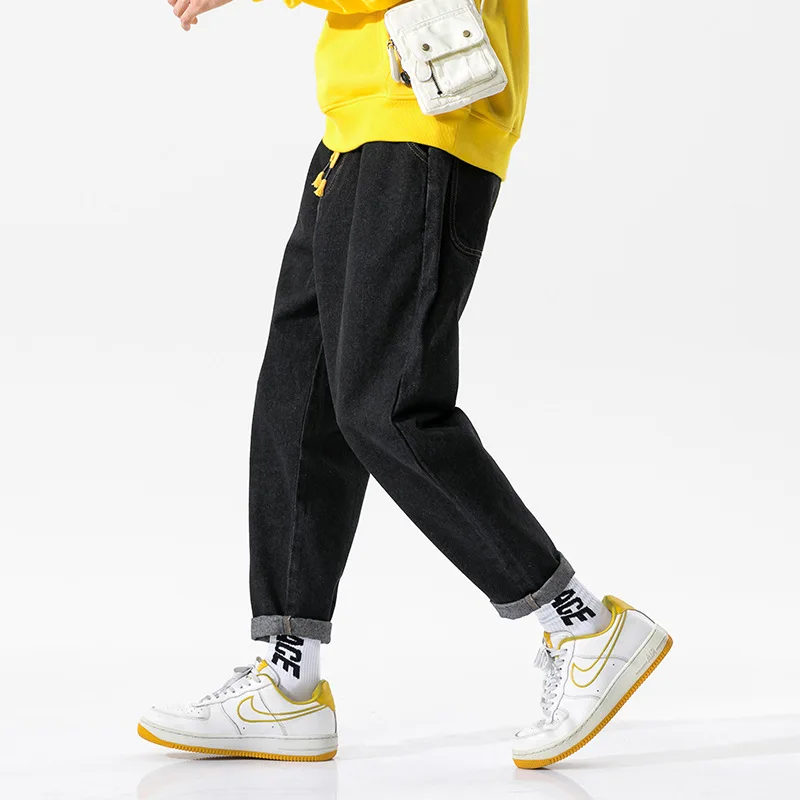 

Urban Mens Jeans Casual Loose Men's Autumn 2020 New Straight Pants Korean Style Simple Long Pants Hip Hop Jeans Harem Pants