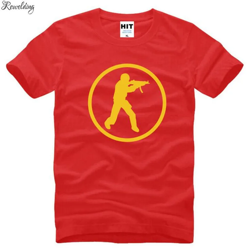 Футболка мужская с принтом игры Counter Strike CS хлопковая тенниска коротким рукавом и