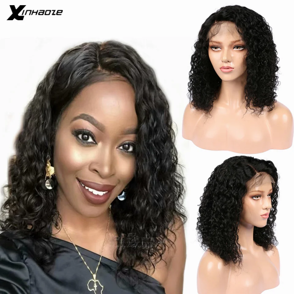 Короткий Боб вьющиеся глубокий часть 13x6 Синтетические волосы на кружеве