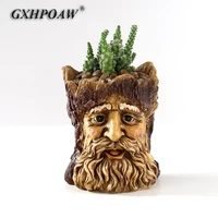 old man human face resin flowerpot new bearded old people sculpture fine flower pots home abstract art crafts vase decoration