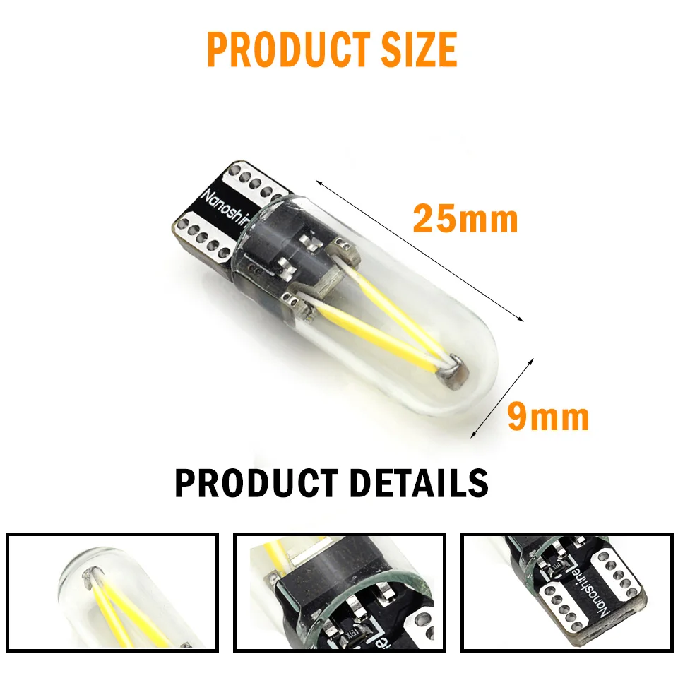 T10 w5w led лампа накаливания 4 шт. новинка 2017 года автомобильный стеклянный
