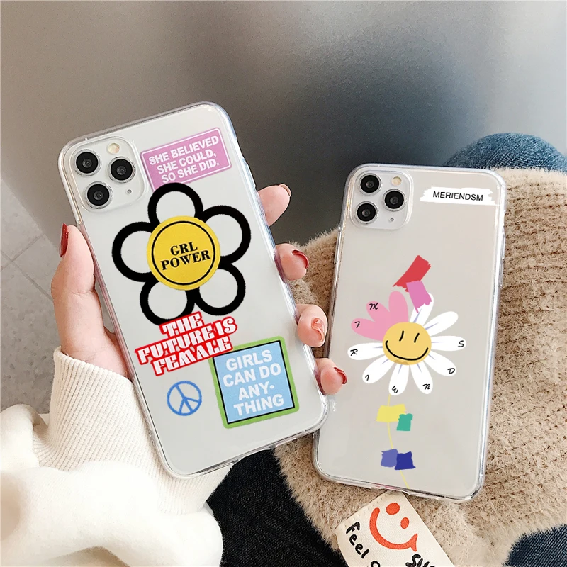 Чехол для телефона в Корейском стиле девушек Power Flower iPhone 11 Pro MAX XR X XS чехол модный