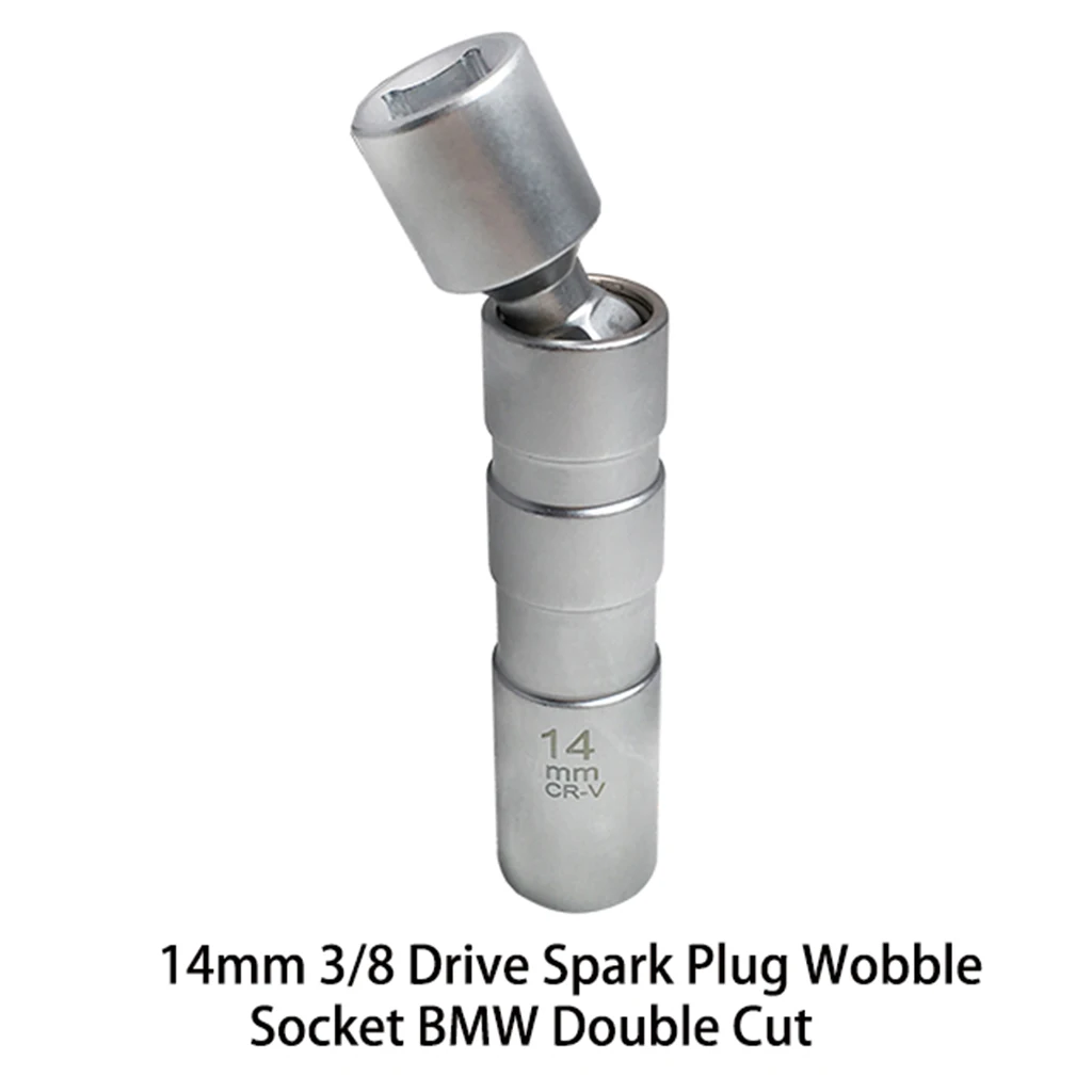 

Chrome 14mm Magnetic Swivel Spark Plug Socket 3/8'' Drive 12-Point Spark Plug Wobble Socket, 92mm Length