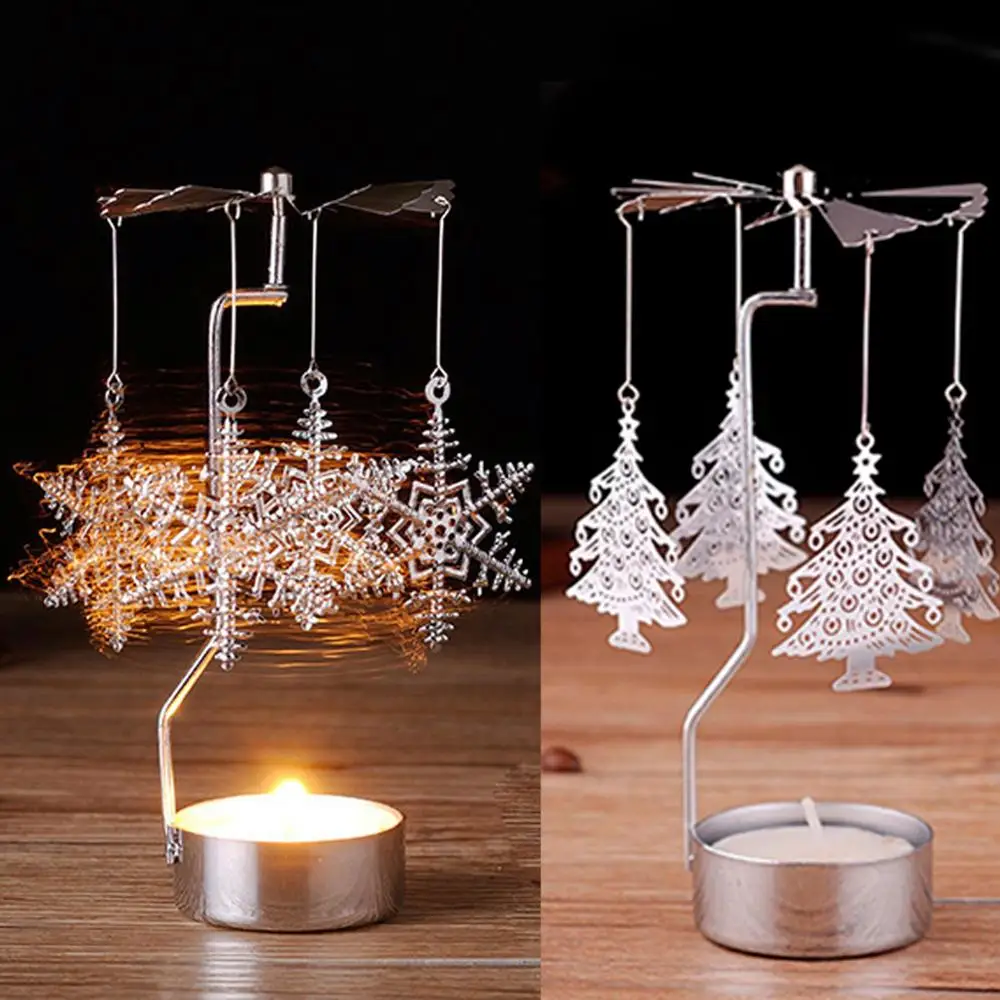 Рождественский вращающийся подсвечник рождественские украшения для дома