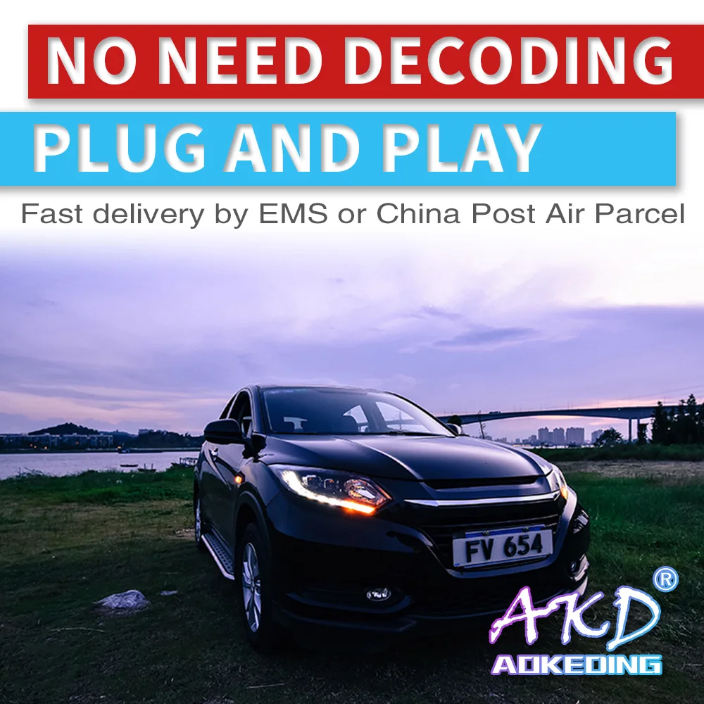 Автомобильный Стайлинг для Honda hr-v фары для vezel HRV светодиодный головной фонарь Angel eye светодиодный DRL передний свет Биксеноновые линзы ксеноновые HID
