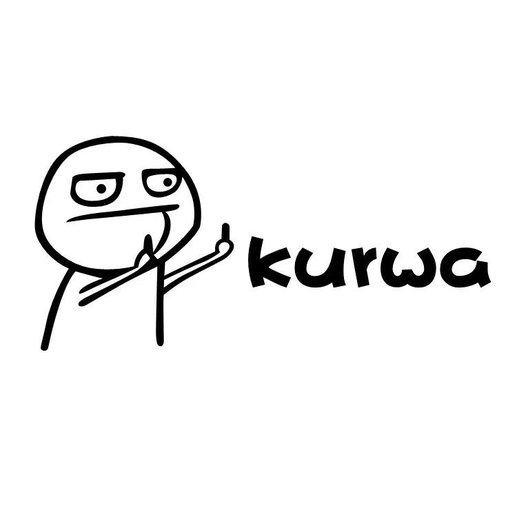 

Creative Polish Kurwa Creative Car Sticker Laptop Decals Waterproof Sunscreen PVC kk 25cm X 11cm