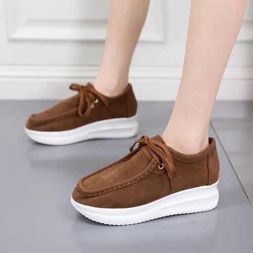 

Туфли женские на плоской подошве, дышащие, Нескользящие, на шнуровке