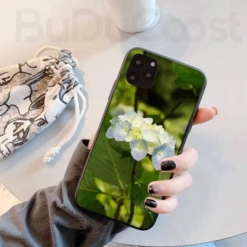 beautiful hydrangea shell phone case for iphone 11 pro11 pro max x xs xr xs max 8plus 7 6splus 5s se 7plus case free global shipping