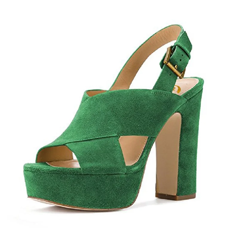 Оригинальные женские сандалии с открытым носком на квадратном каблуке 5 цветов