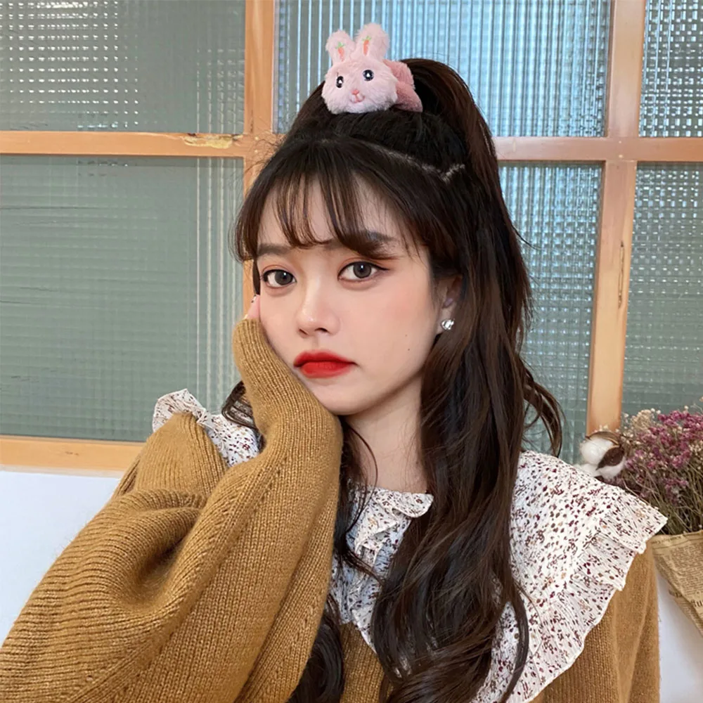 Милая резинка для волос на осень и зиму милая мультяшная плюшевый кролик девочек