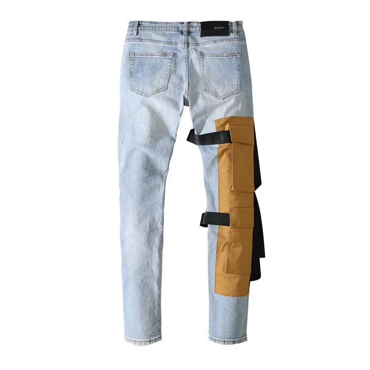 Новые мужские брюки с карманами для демонтажа модная облегающая стрейчевая