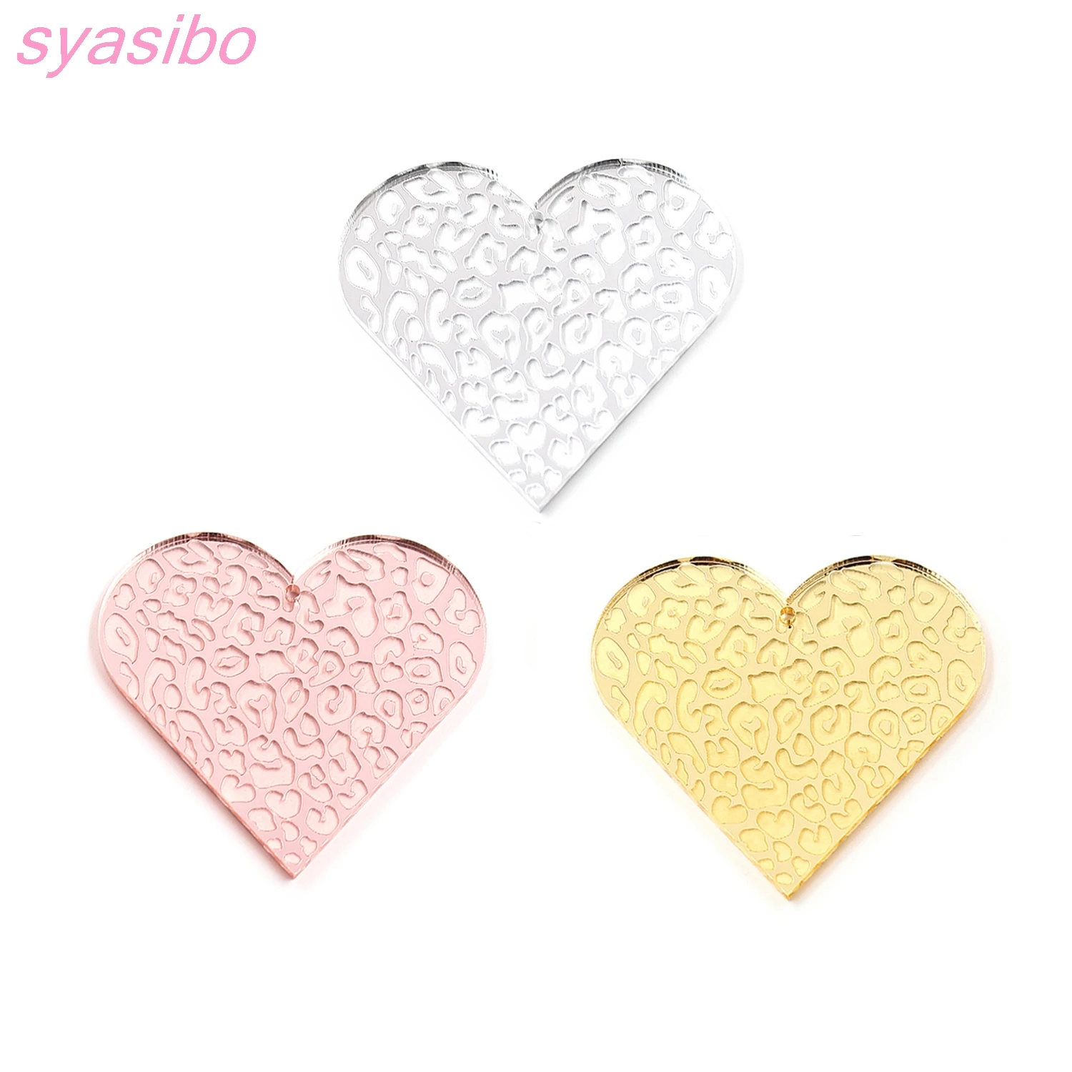 (4 шт.) Акриловые сердца для сережек вечерние НКИ сделай сам губы Леопард