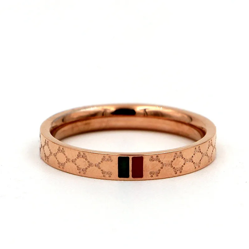 Женское кольцо из нержавеющей стали с покрытием розового золота в классическом