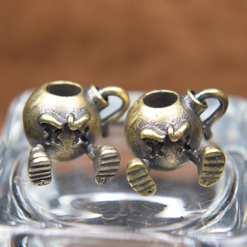 

Мультяшная бомба, яркие латунные бусины для ножа, тканый шнурок, подвеска «сделай сам», шармы из Паракорда, аксессуары для повседневного исп...