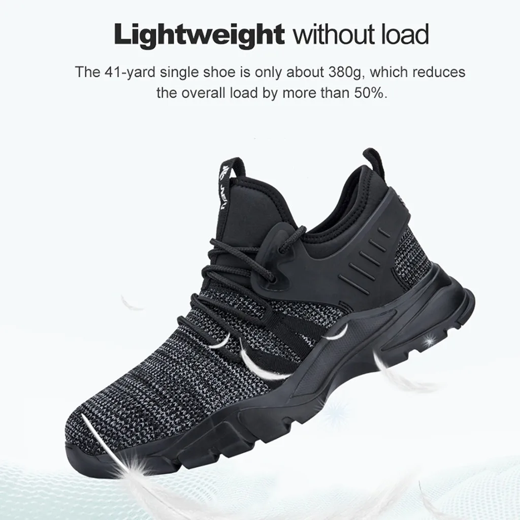 Мужские рабочие туфли с металлическим носком легкая дышащая повседневная