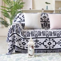 bohemia sofa cover tassel sofa towel for living room geomrtric couch slipcover pastoral striped printed couch cover blanket