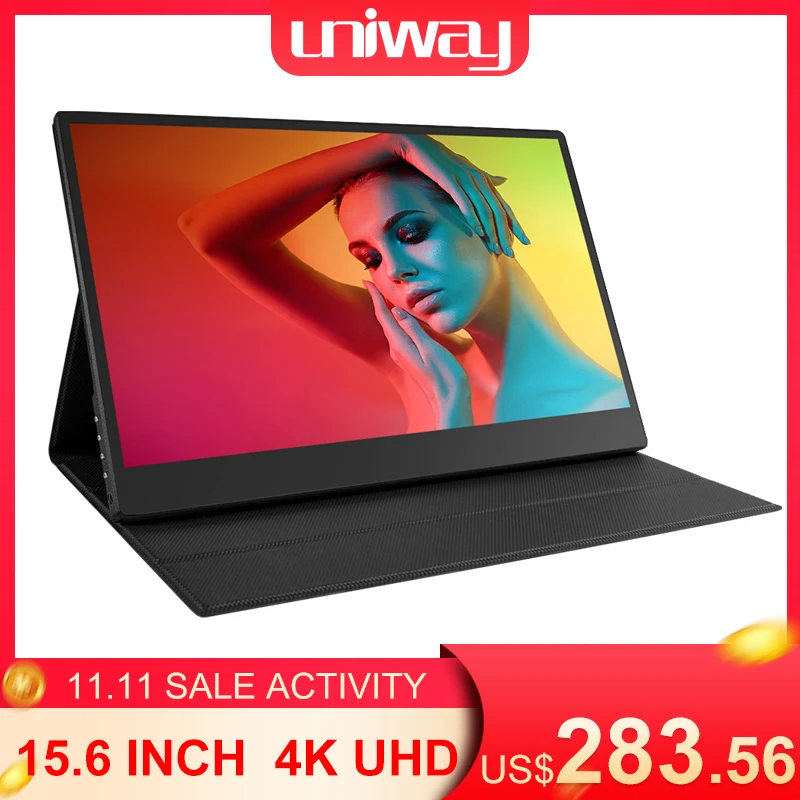Портативный сенсорный монитор Uniway 4k hdr 15 6 hdmi type c для ноутбука компьютера телефона