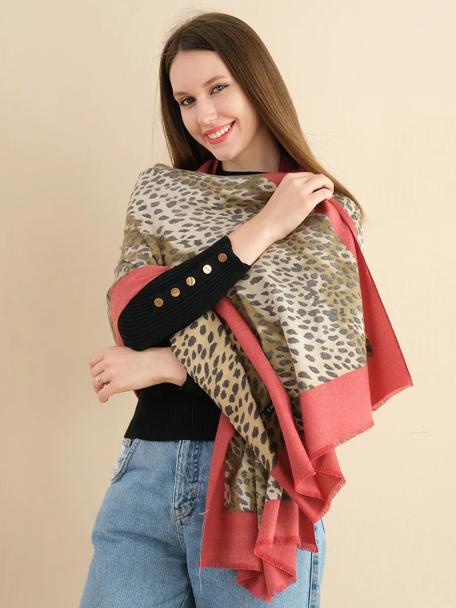 

Brand Cashmere Winter Scarf for Women Animal Leopard Print Clear Print Luxury Soft 2020 New 180x70cm Warm Wild Shawl SF1213
