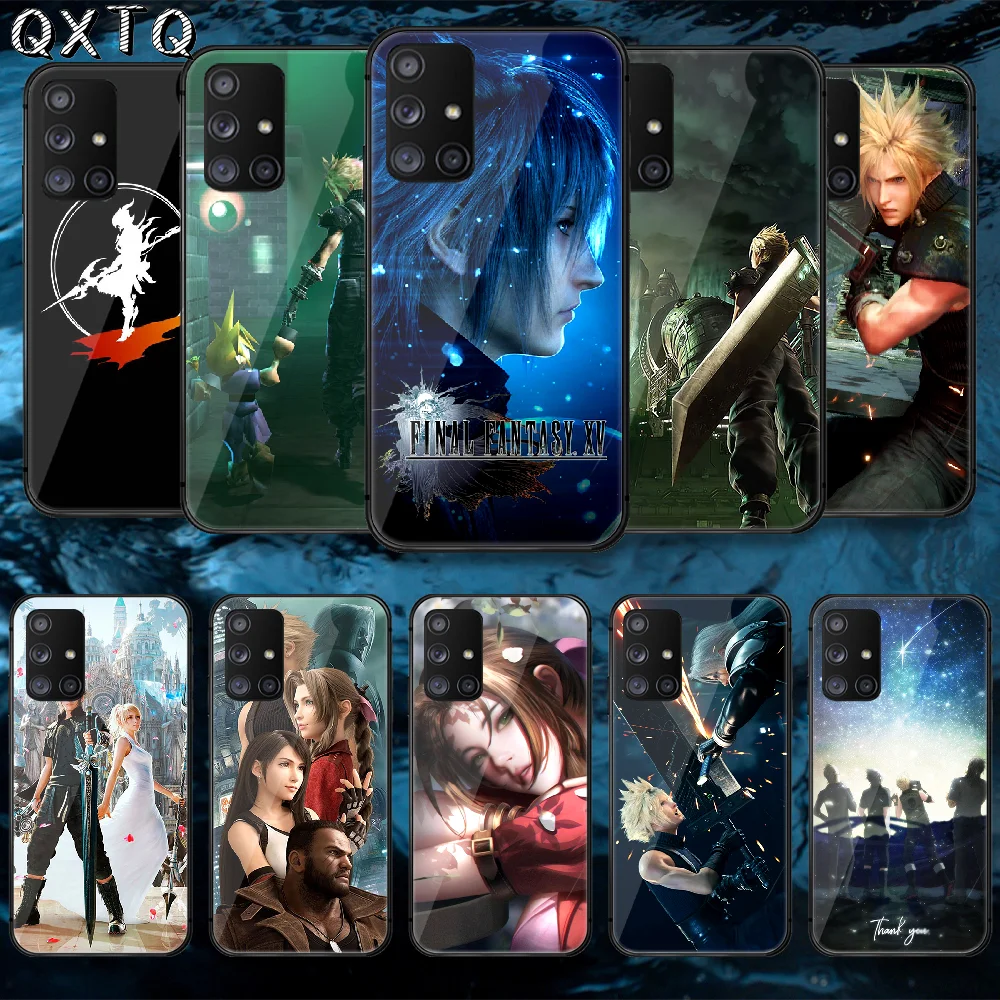 

QXTQ Final Fantasy VII Game Tempered Glass Phone Case Bag Cover For Samsung Galaxy A 10 12 20E 21 30 32 50 40 51 52 70 71 72 Tpu