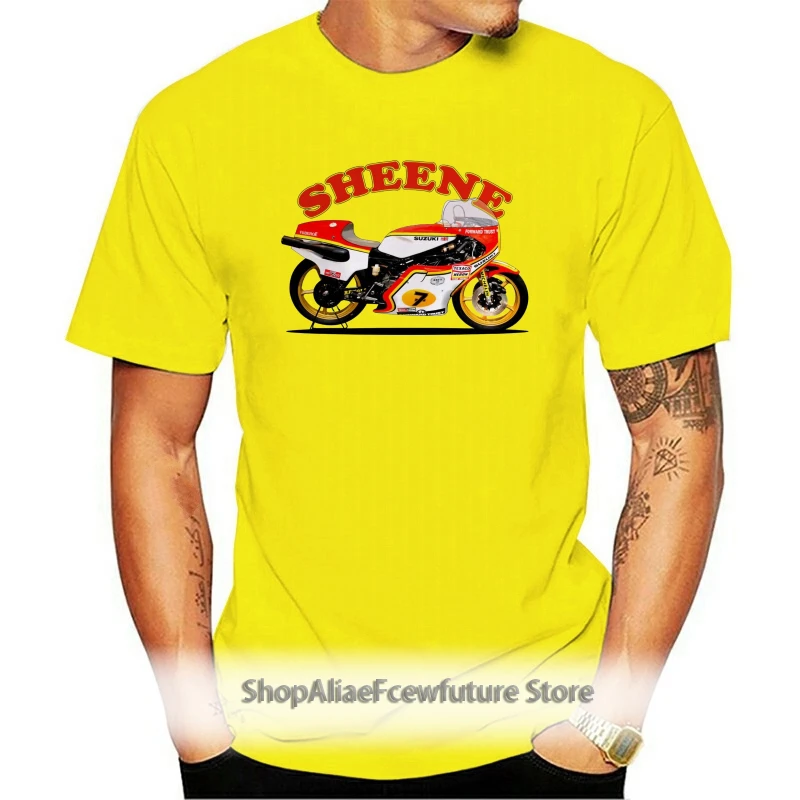 

Summer 2021 100% Cotton Cotton Short Sleeve Printed T Shirt Race Art Barry Sheene Rg500 Race Biker Inspired T Shirt