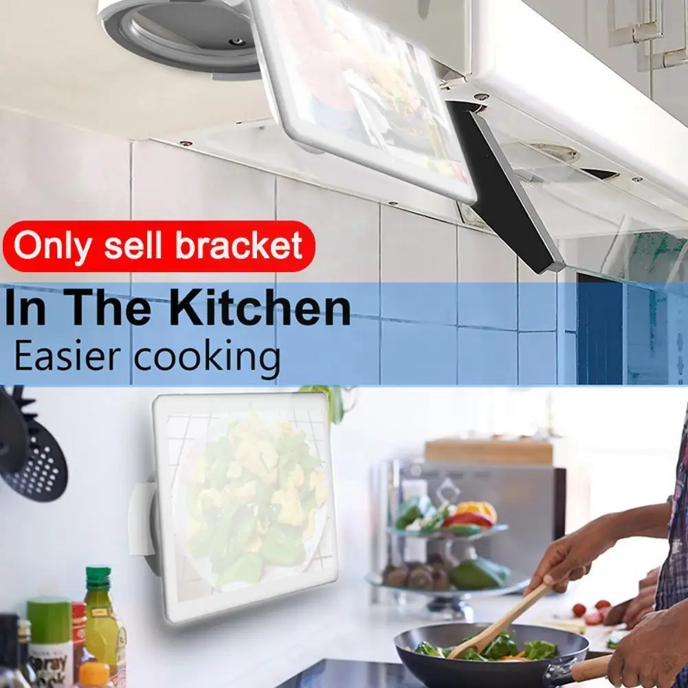 

Adsorption Tablet Ring Holder Multi-function Free Stand Wall Kitchen For Mount Phone Bracket Rotation T0c8
