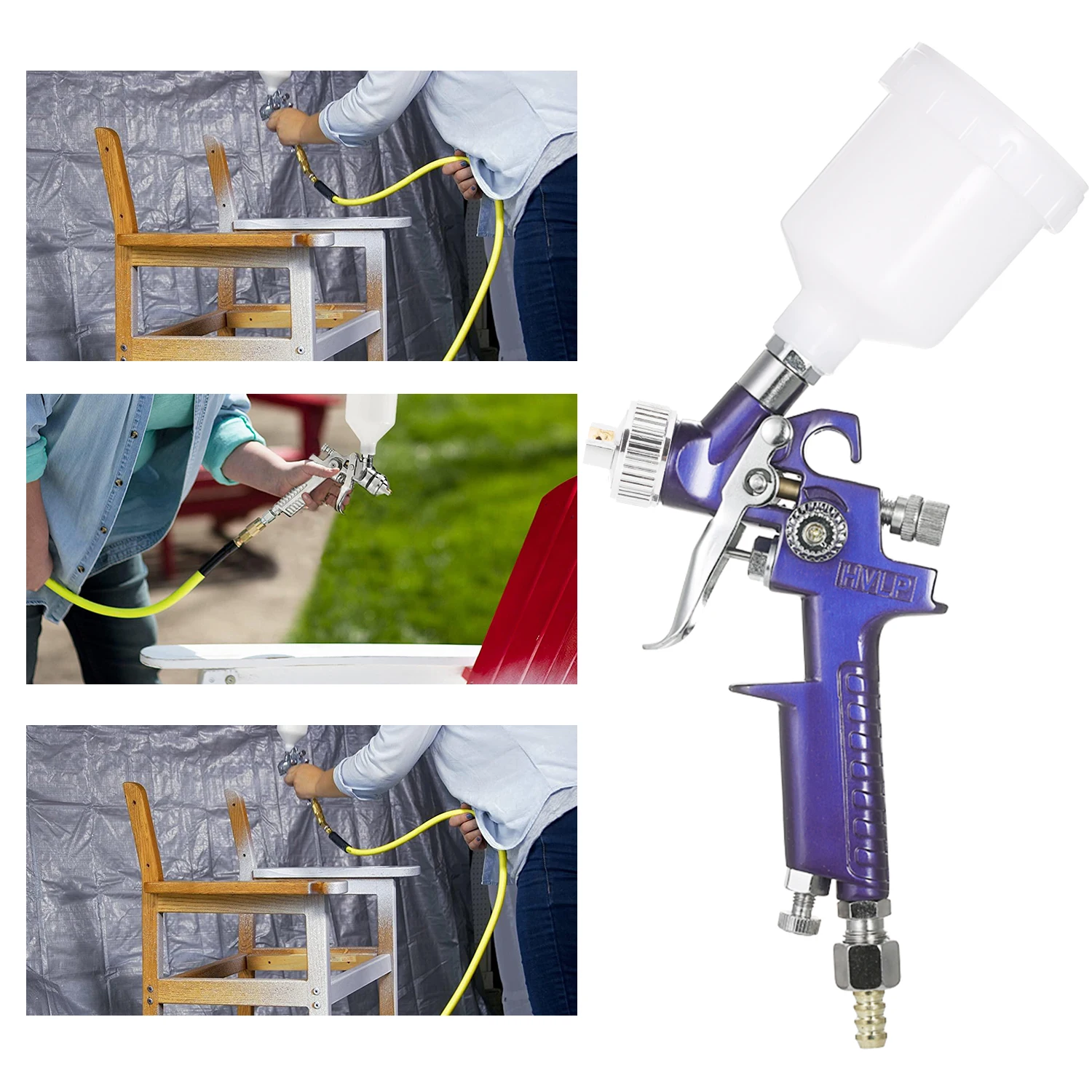 

Mini HVLP Paint Sprayer with 1.0mm Nozzle Air Sprayer Airbrush Kit Touch-Up Paint Spraying Tool Air Brush Set For Repairing