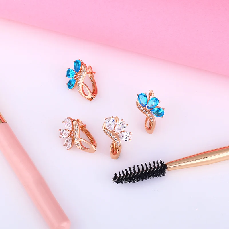 OCSERIO НОВЫЕ геометрические Висячие синие серьги в форме цветка модные женские