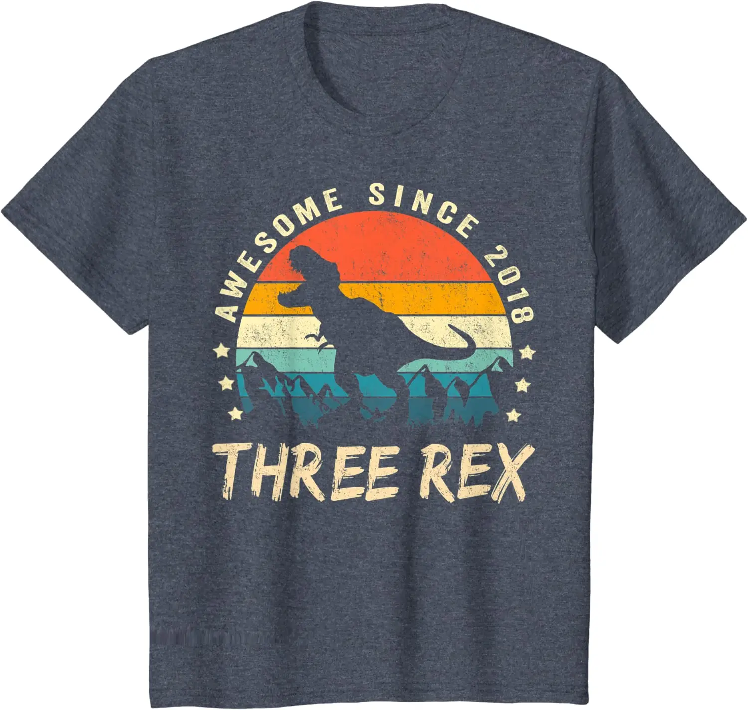 

2021 T Shirt Women Kawaii Summer Tops T-shirt Kids Three Rex 3rd Birthday Shirt Third Dinosaur 3 Year Old T-Shirt Tee Shirt