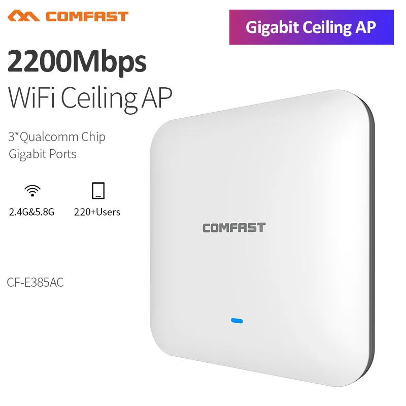 

COMFAST CF-E385AC 2200M Gigabit Dual band Router WAVE 2 Ceiling Wireless WiFi AP Access Point Repeater Open ddwrt Wifi Access AP