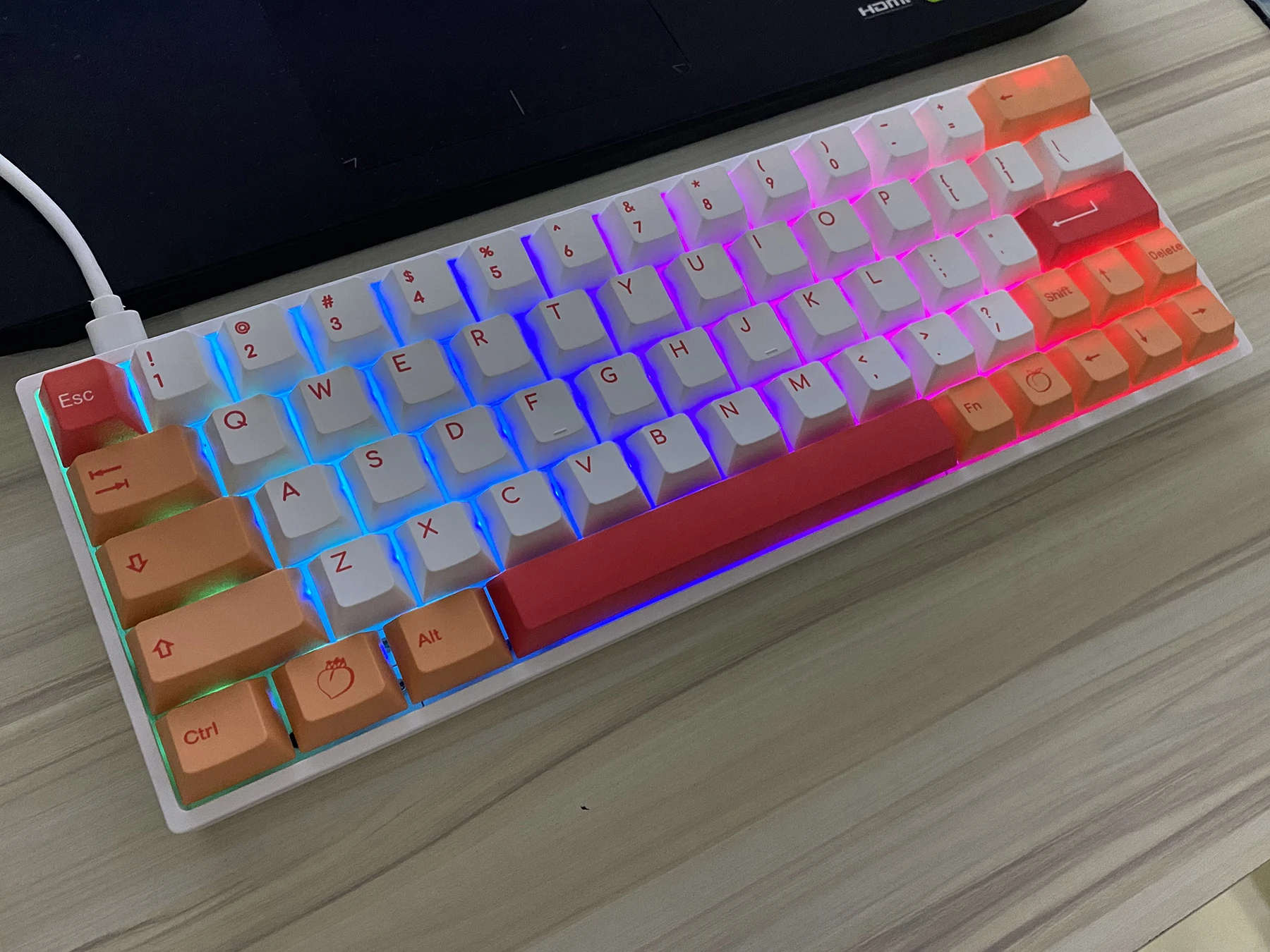 

Peaches 108/130 key dye sublimated pbt keycap for mechanical keyboard Cherry Filco Ducky keycap Cherry profile Only sell keycaps