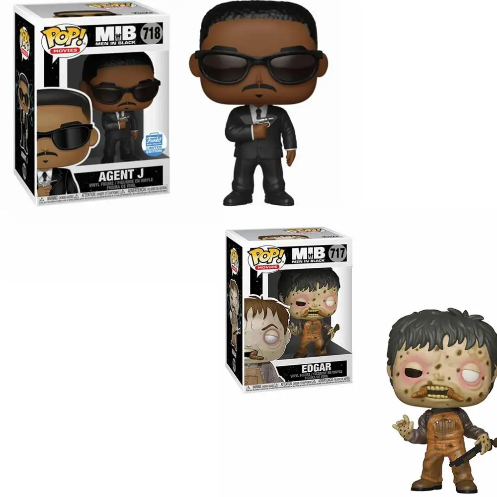 Funko Pop мужчины в черном: Эдгар #717 агент J #718 виниловая Кукла коллекционная модель
