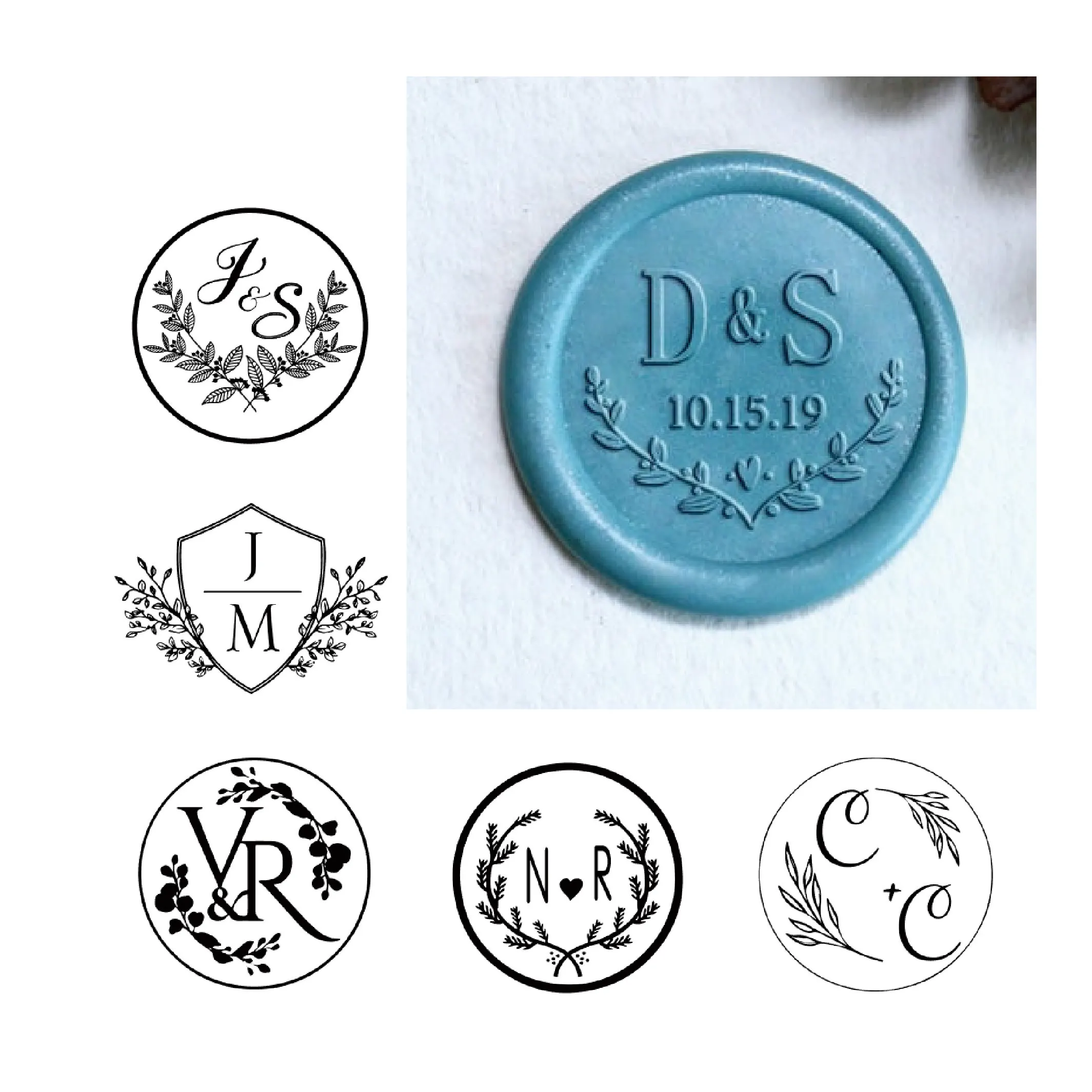 Индивидуальная восковая печать персонализированные листья инициалы воск