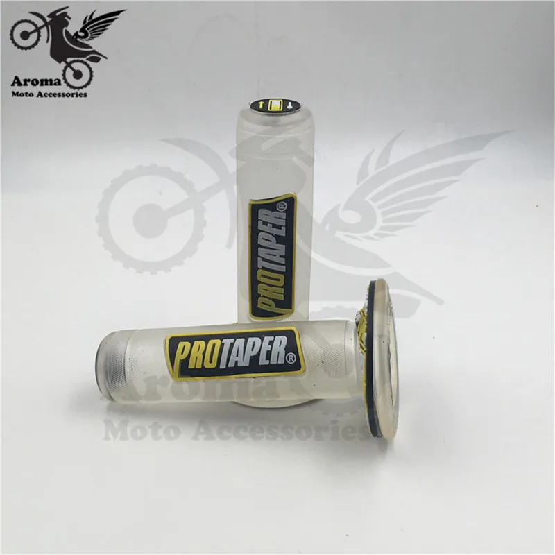 T-yellow Красочные прозрачные 24 мм 22 мм мотоциклетные ручки бар часть гоночные профессиональные аксессуары мото rcycle руль для protaper husqvarna yamaha KTM рукоятки мотокросса dirtbike grip pitbike ATV внедорожный мото сцепление велосипед ямы - Цвет: T-yellow