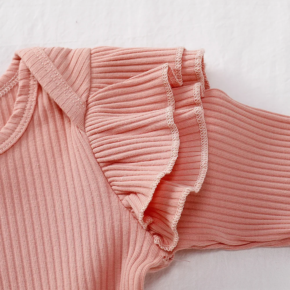 Floral Newborn Baby Girl Clothes 2019 Fall Knitted Ruffle Sleeve Top Headband Dress Outfits Infant D35 | Мать и ребенок