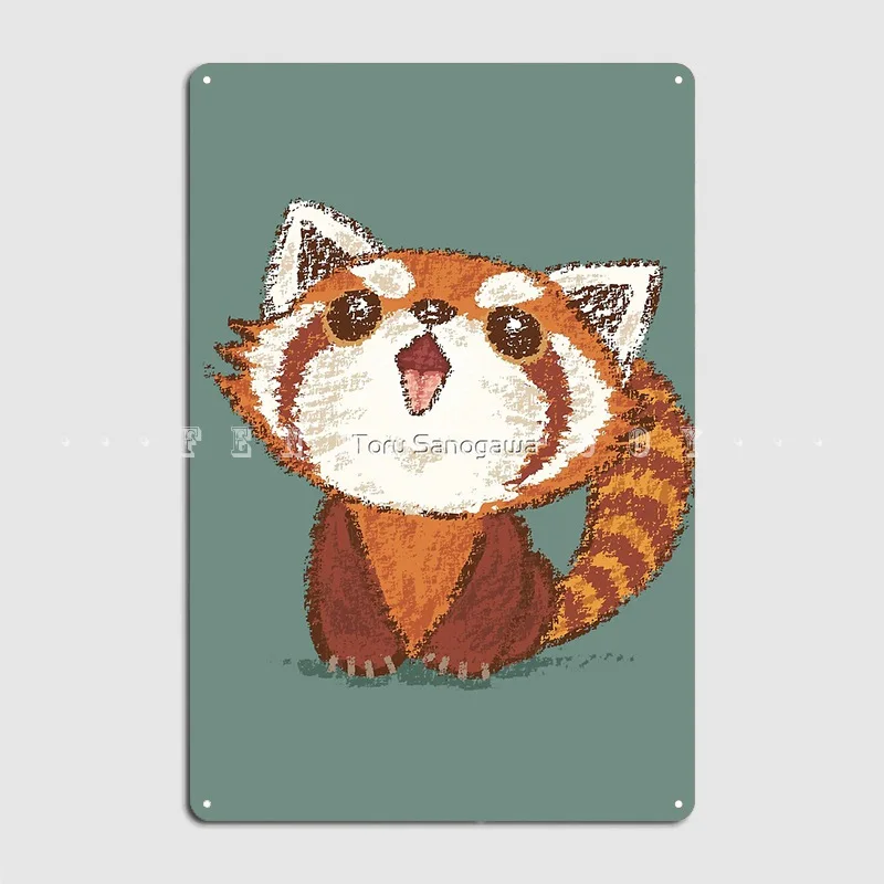 

Red Panda Happy Metal Plaque Poster Wall Mural Pub Garage Customize Plates Tin Sign Posters