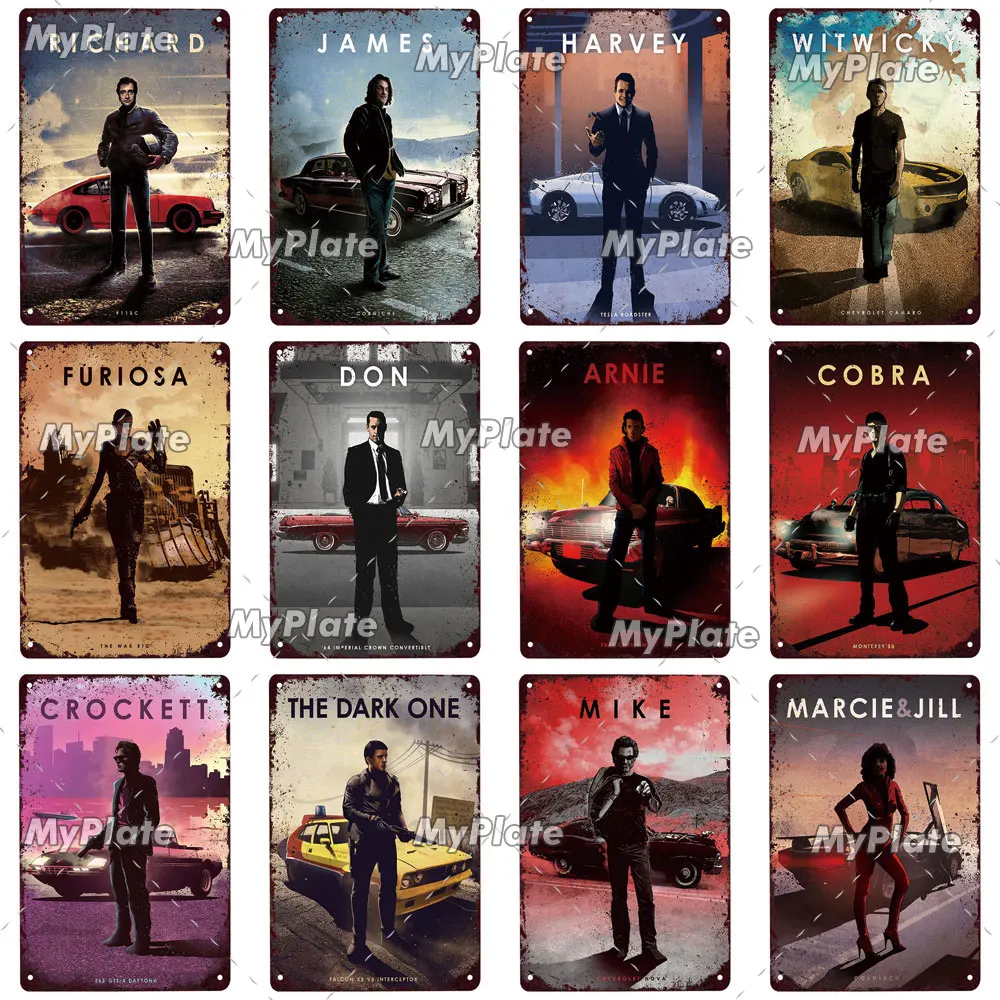 Автомобильный гоночный винтажный металлический знак жестяной Винтажный Мужской