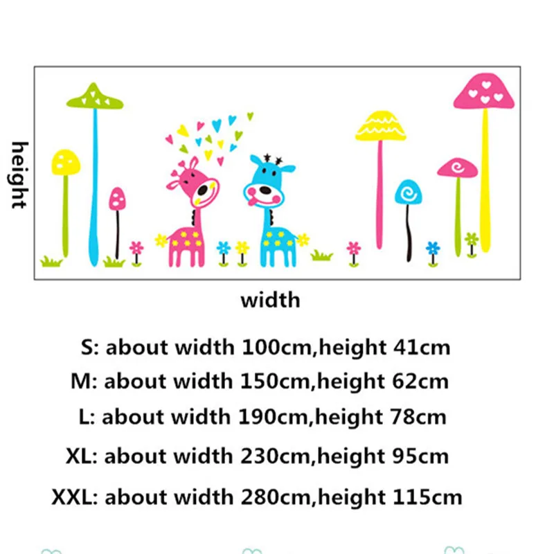 

Cartoon Background Wall Children's Room 3D Stereo Wall Sticker School Environment Layout Giraffe Kindergarten Wall Decoration